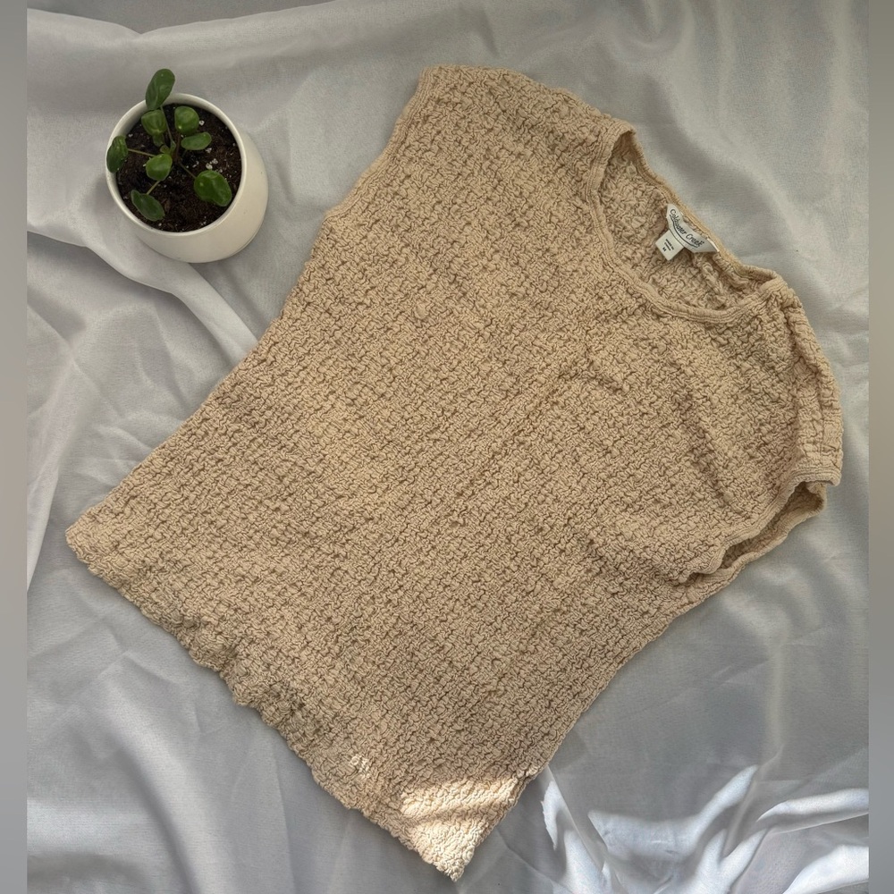 Coldwater Creek Textured Cream Top, size Mediun